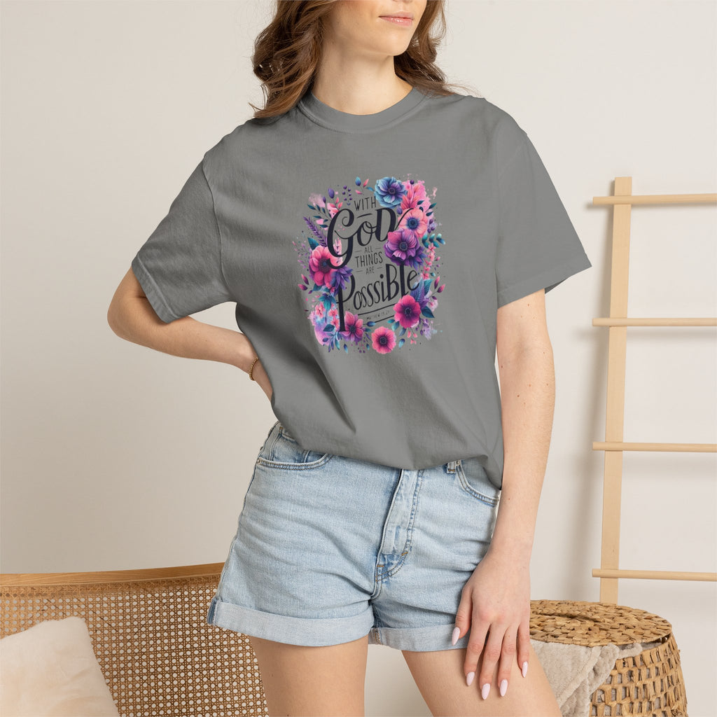 God Is Possible Floral T-Shirt
