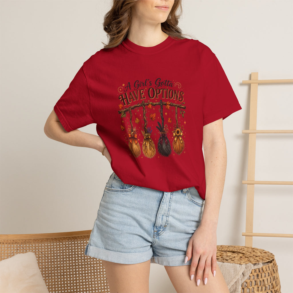 "A Girl's Gotta Have Options" Autumn Gnome Tee