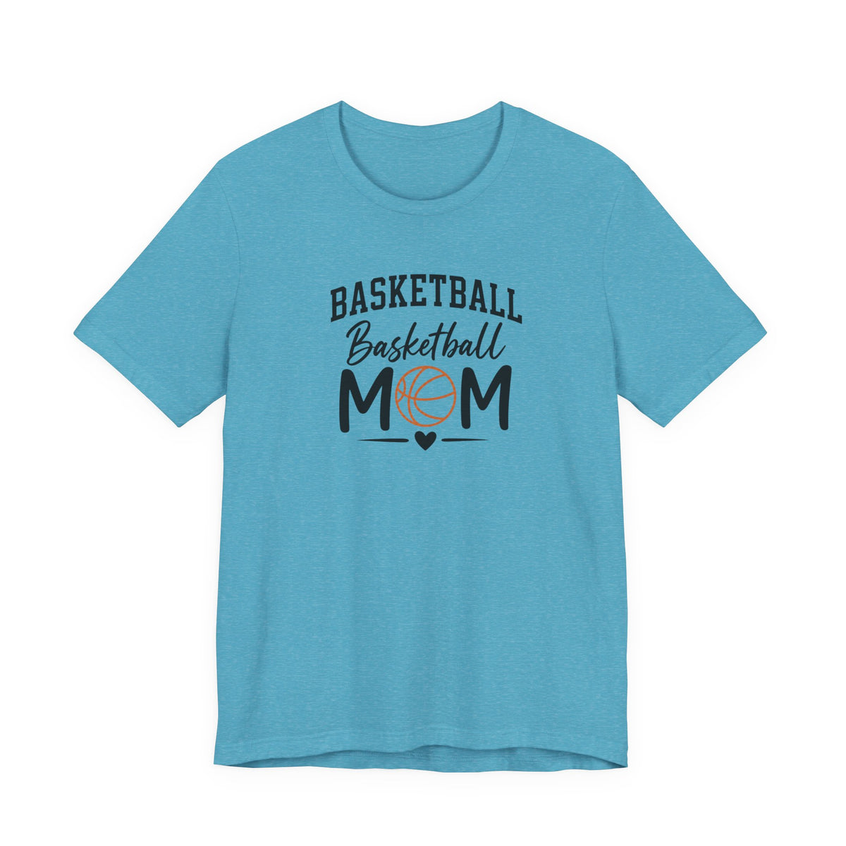 Basketball Mom Tee with Heart and Ball Graphic