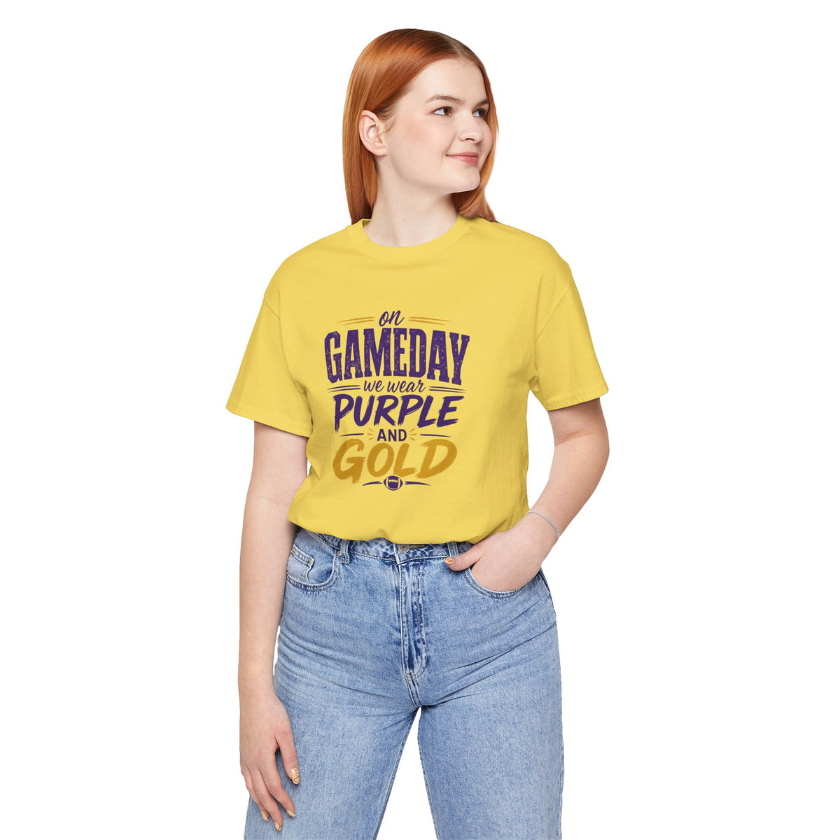 On Gameday We Wear Purple and Gold Football Shirt