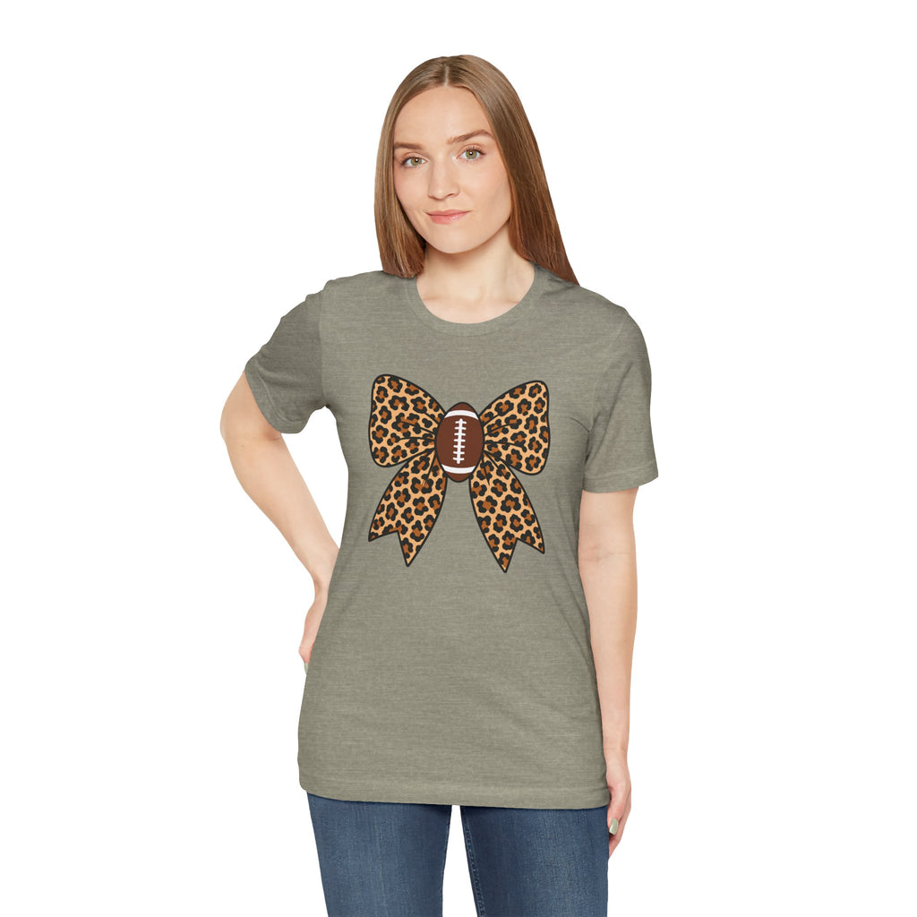 Leopard Football Bow Tee