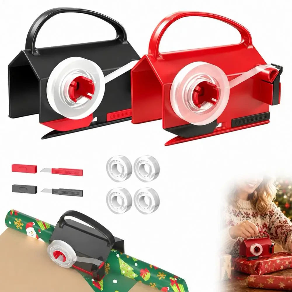 Wrapping Paper Cutter & Dispenser – Gift Wrap Roll Holder with Sliding Cutter, Easy Wrap Organizer for Christmas & Birthdays
