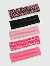 5 Piece Women’s Headband Set, Casual Hair Bands, Solid Striped Polka Dot Headbands, Sweat Absorbing Everyday Hair Accessories
