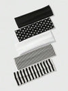 5 Piece Women’s Headband Set, Casual Hair Bands, Solid Striped Polka Dot Headbands, Sweat Absorbing Everyday Hair Accessories