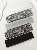 5 Piece Women’s Headband Set, Casual Hair Bands, Solid Striped Polka Dot Headbands, Sweat Absorbing Everyday Hair Accessories