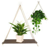 Wooden Hanging Rope Wall Shelf, Rustic Floating Shelf, Boho Wall Decor, Hanging Plant Shelf, Farmhouse Home Storage Display