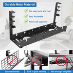 Telescopic Under-Desk Cable Management Rack – Adjustable Metal Wire Organizer