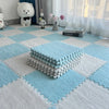 Soft Plush Interlocking Foam Puzzle Floor Mats, Pink & White Kids Playroom Tiles, Nursery Floor Mat, 10 or 20 Piece Set