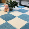 Soft Plush Interlocking Foam Puzzle Floor Mats, Pink & White Kids Playroom Tiles, Nursery Floor Mat, 10 or 20 Piece Set