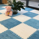 Soft Plush Interlocking Foam Puzzle Floor Mats, Pink & White Kids Playroom Tiles, Nursery Floor Mat, 10 or 20 Piece Set