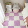 Soft Plush Interlocking Foam Puzzle Floor Mats, Pink & White Kids Playroom Tiles, Nursery Floor Mat, 10 or 20 Piece Set