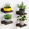 4 Pack Mini Floating Wall Shelves, 5 Inch Wooden Display Shelves for Plants, Decor & Small Items, Wall Mounted Shelf Set