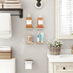 4 Pack Mini Floating Wall Shelves, 5 Inch Wooden Display Shelves for Plants, Decor & Small Items, Wall Mounted Shelf Set