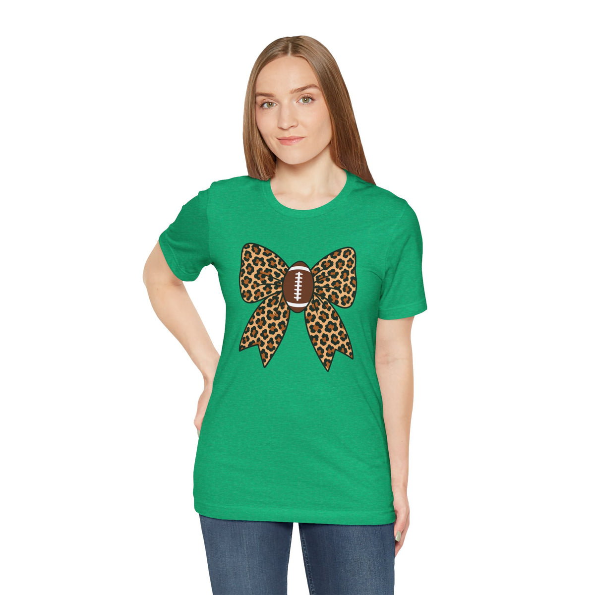 Leopard Football Bow Tee