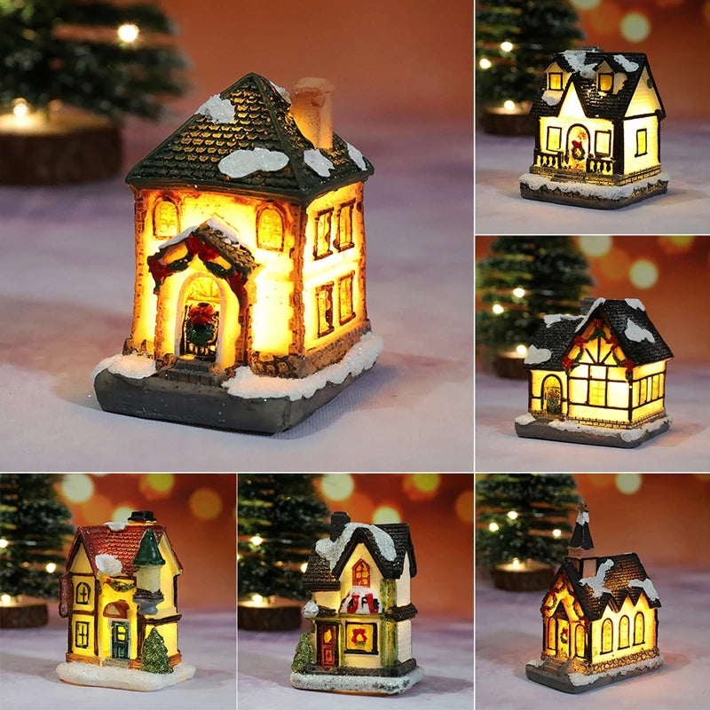 Light-Up Christmas Village Houses – Miniature LED Holiday Decorations | 12 Styles
