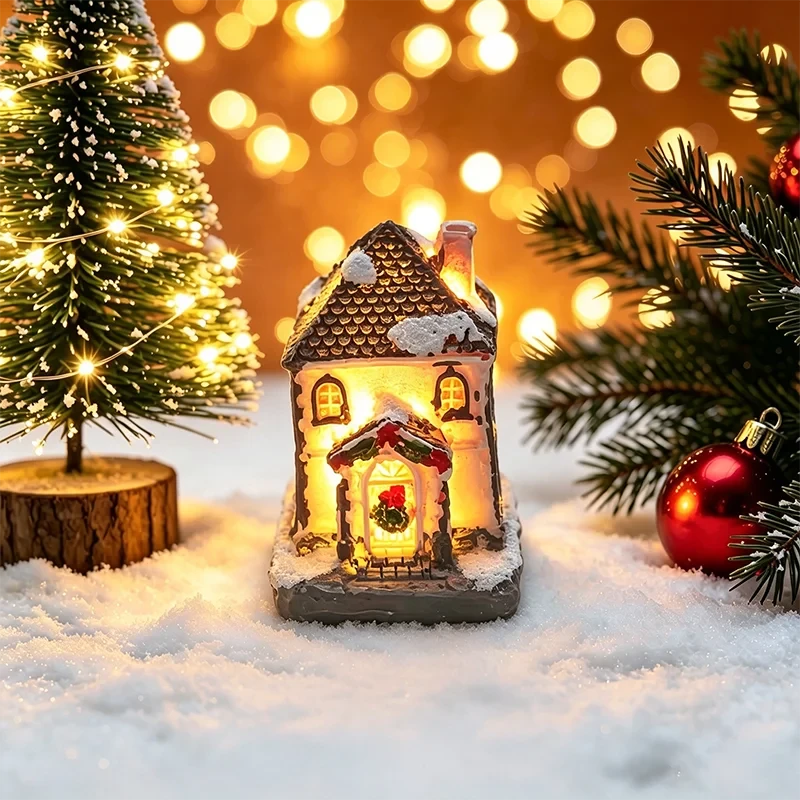 Light-Up Christmas Village Houses – Miniature LED Holiday Decorations | 12 Styles