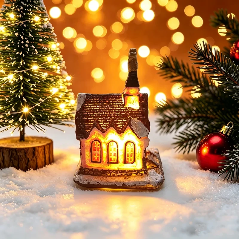 Light-Up Christmas Village Houses – Miniature LED Holiday Decorations | 12 Styles