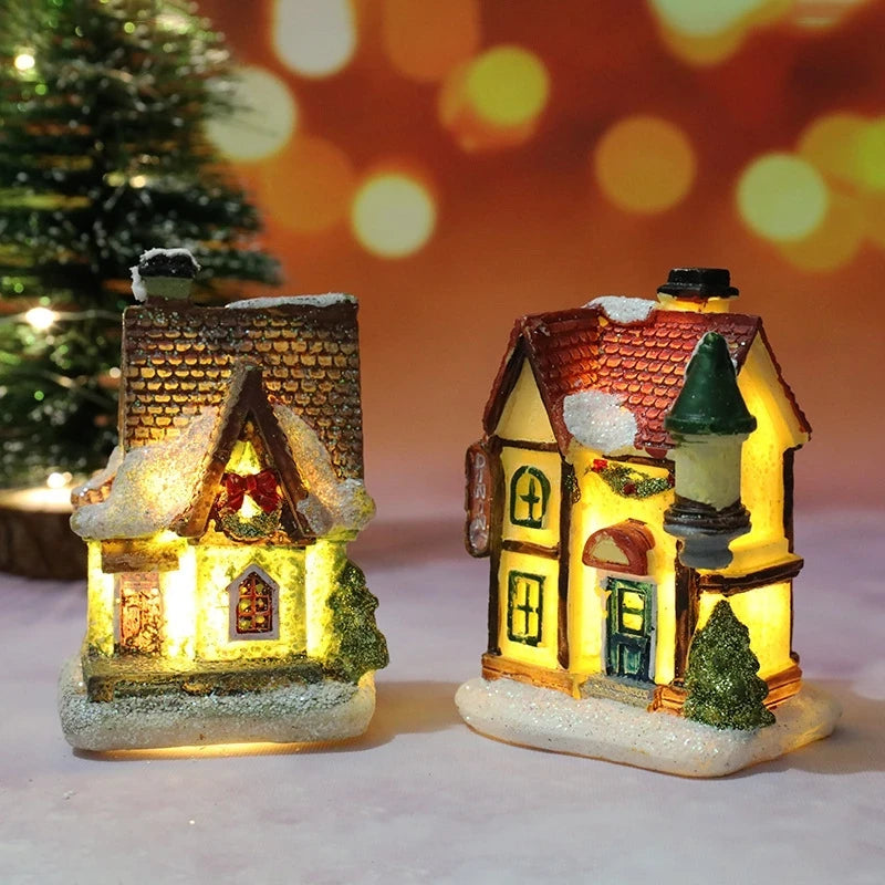 Light-Up Christmas Village Houses – Miniature LED Holiday Decorations | 12 Styles