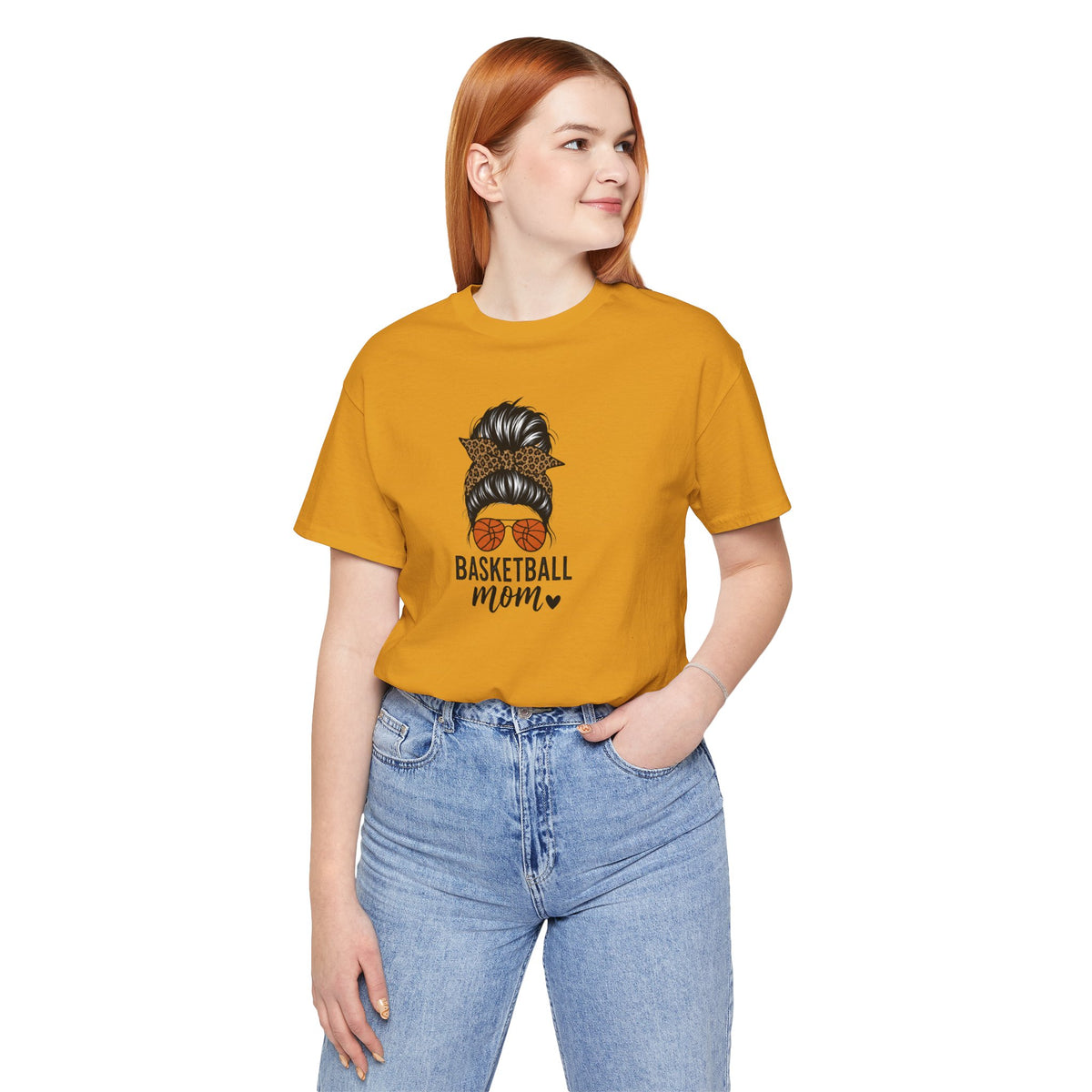 Graphic Basketball Sunglasses & Messy Bun Shirt