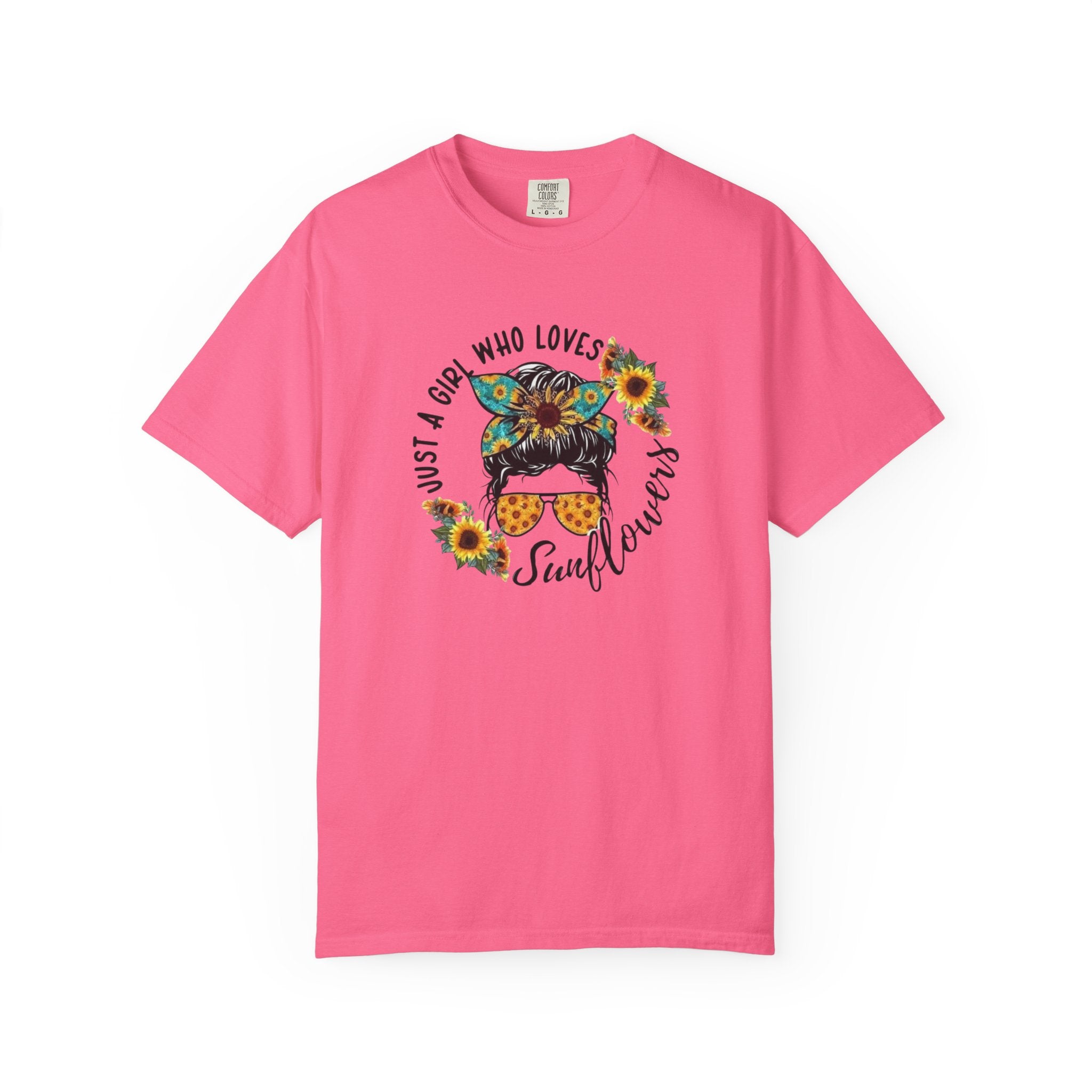 T-Shirt — "Just a Girl Who Loves Sunflowers" Graphic Tee