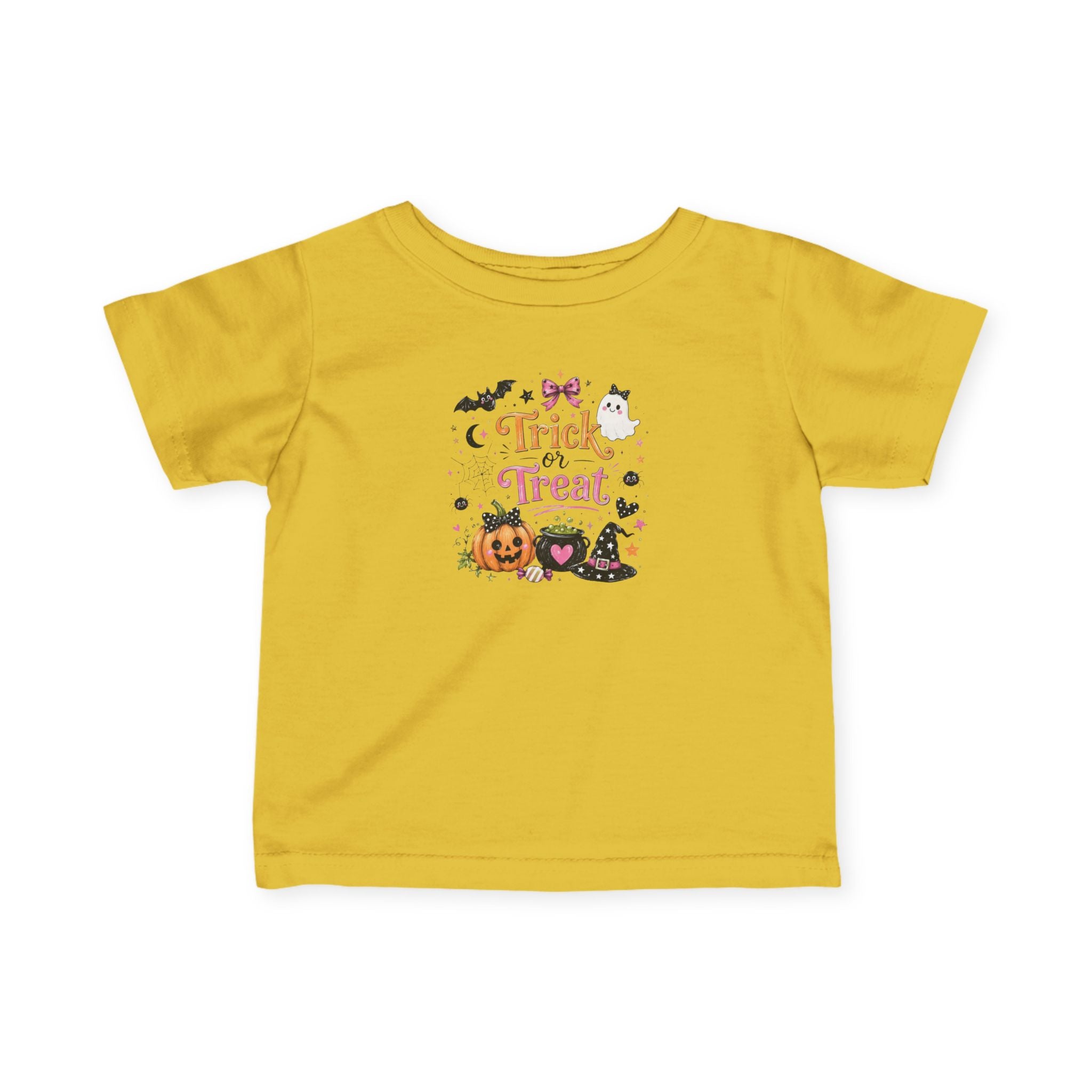Infant Tee — Cute 'Trick or Treat' Halloween Pumpkin & Witch Hat Baby Shirt