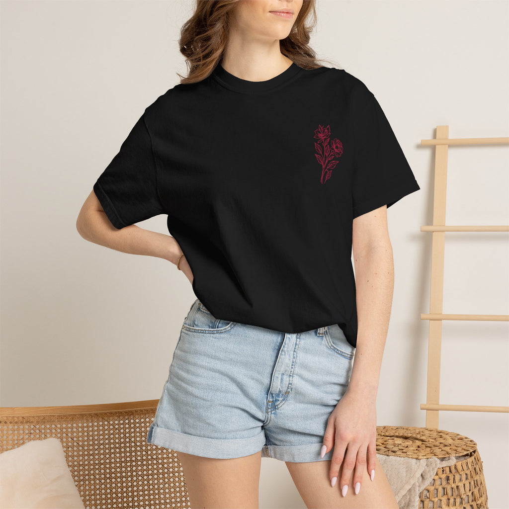 Double Bloom Signature Floral Comfort Colors Tee