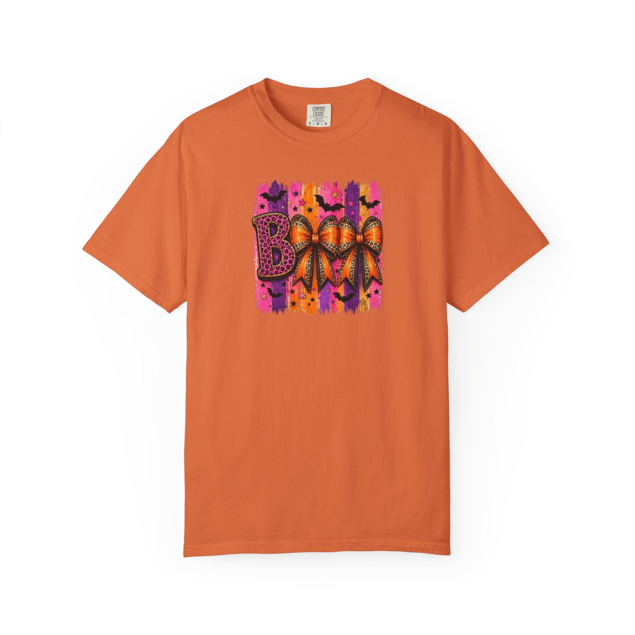 Boo Halloween Graphic T-Shirt — Colorful Spooky Pumpkin Design