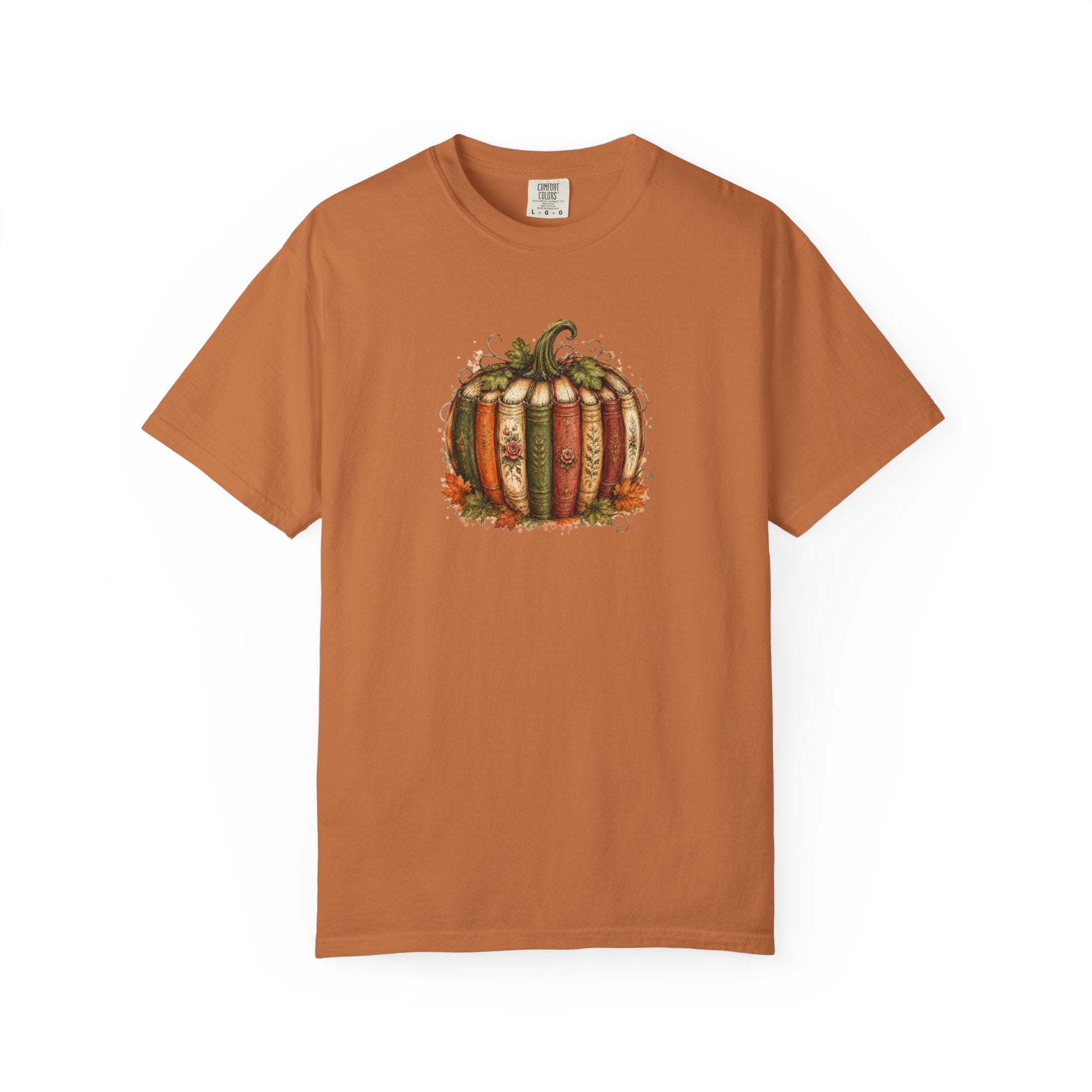 Vintage Fall Pumpkin Book Graphic T-Shirt