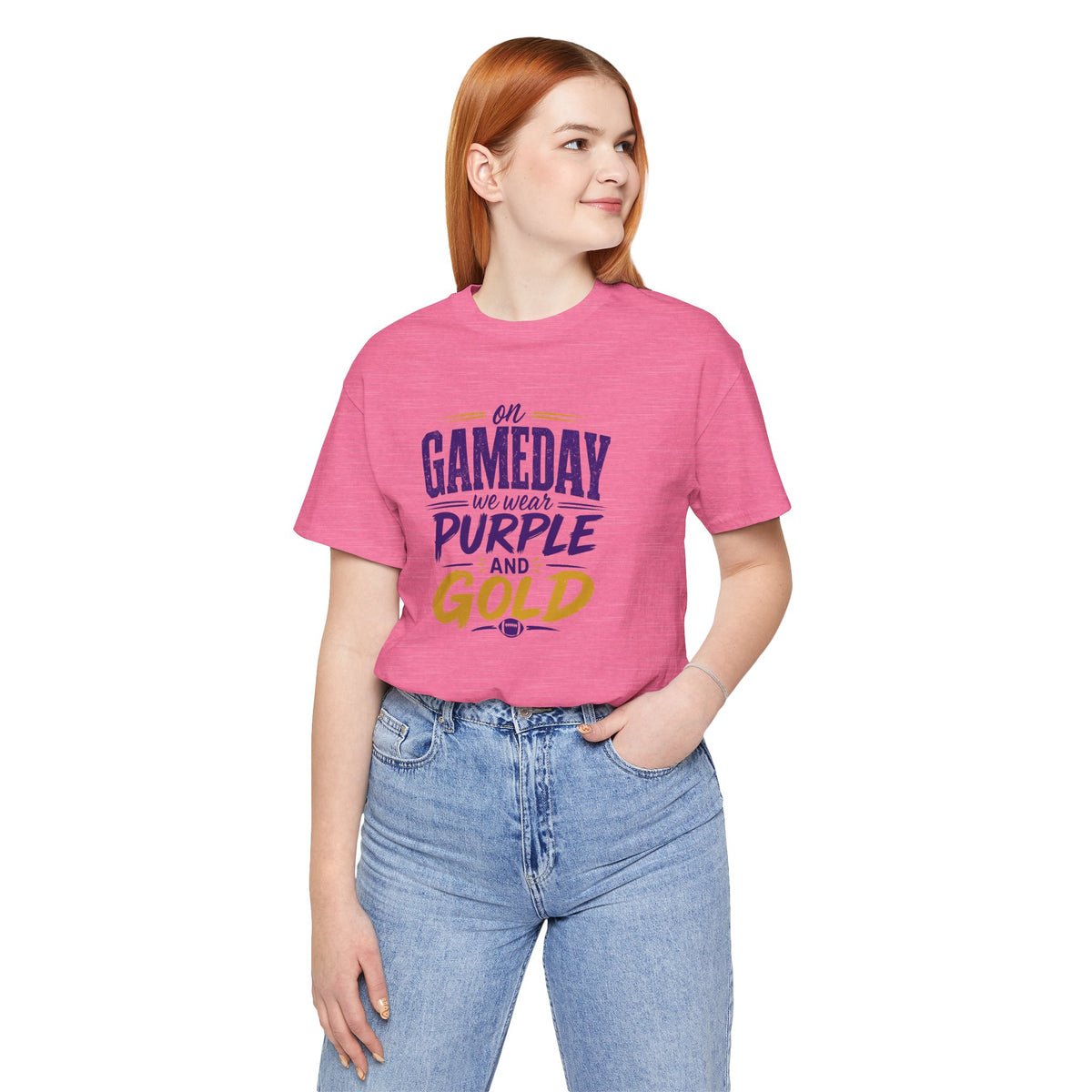 On Gameday We Wear Purple and Gold Football Shirt