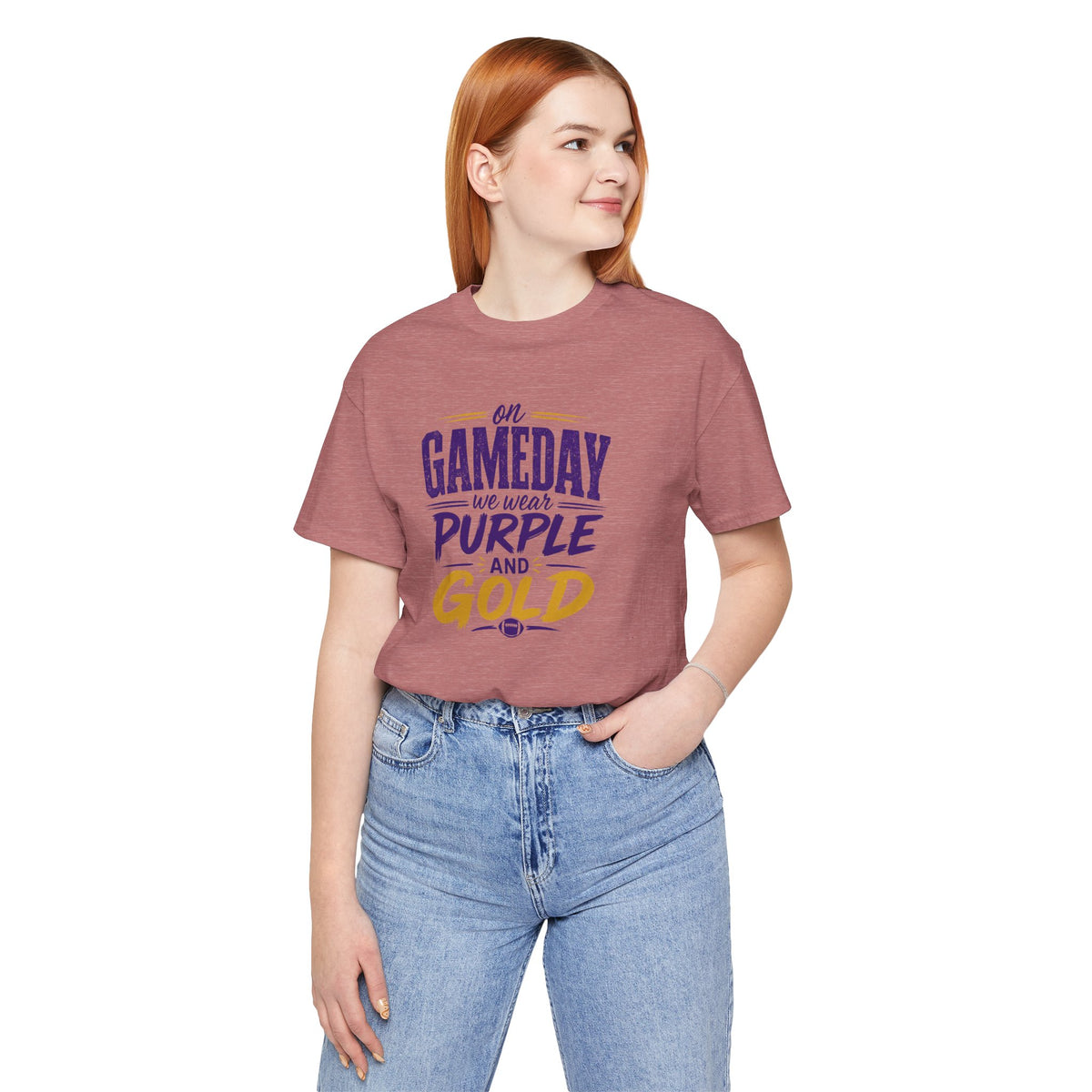 On Gameday We Wear Purple and Gold Football Shirt