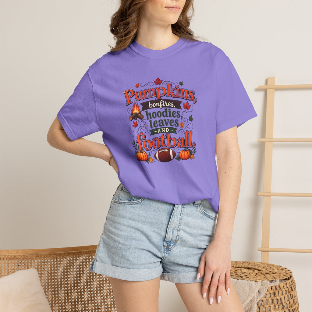 Fall Pumpkins Hoodies Leaves Football T‑Shirt