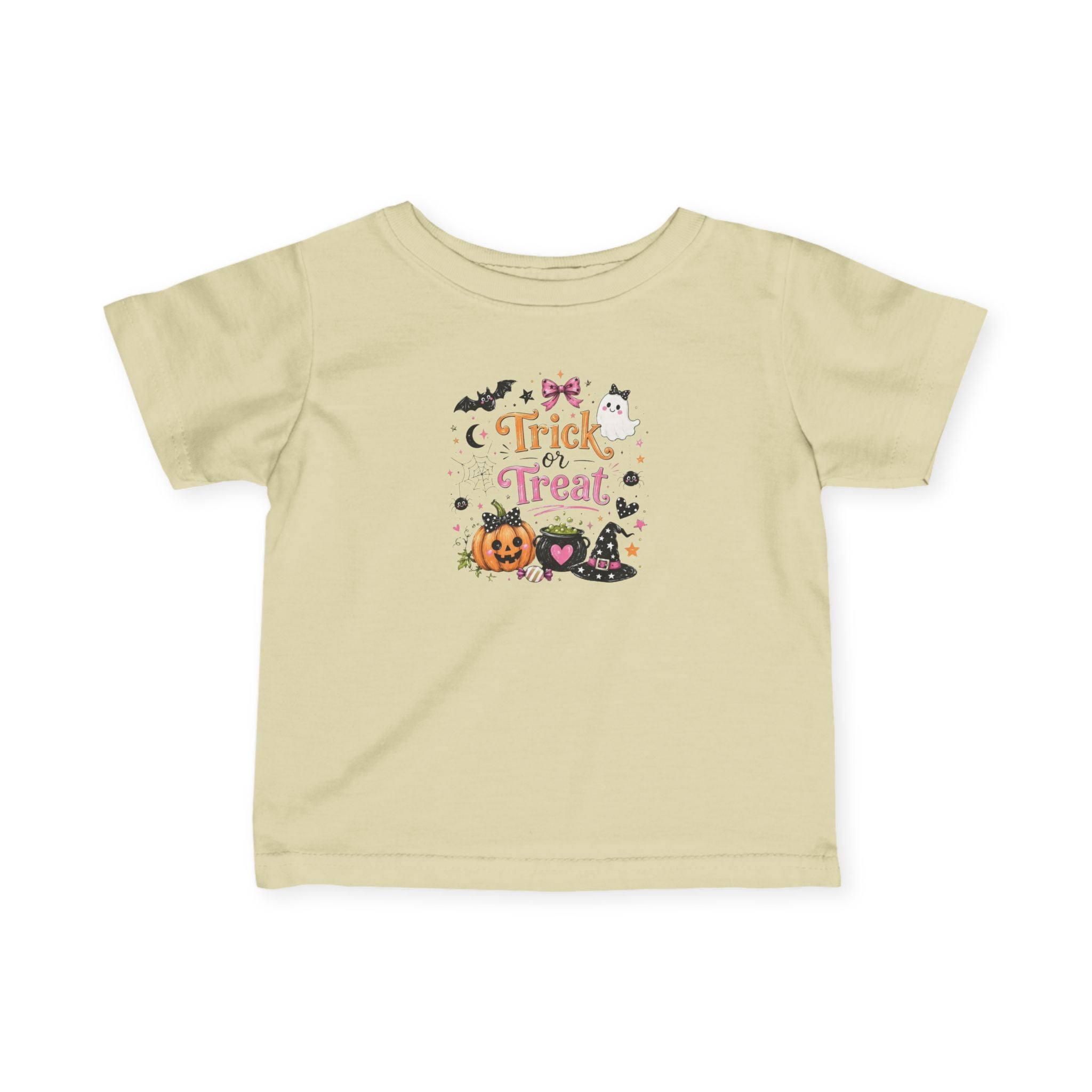 Infant Tee — Cute 'Trick or Treat' Halloween Pumpkin & Witch Hat Baby Shirt