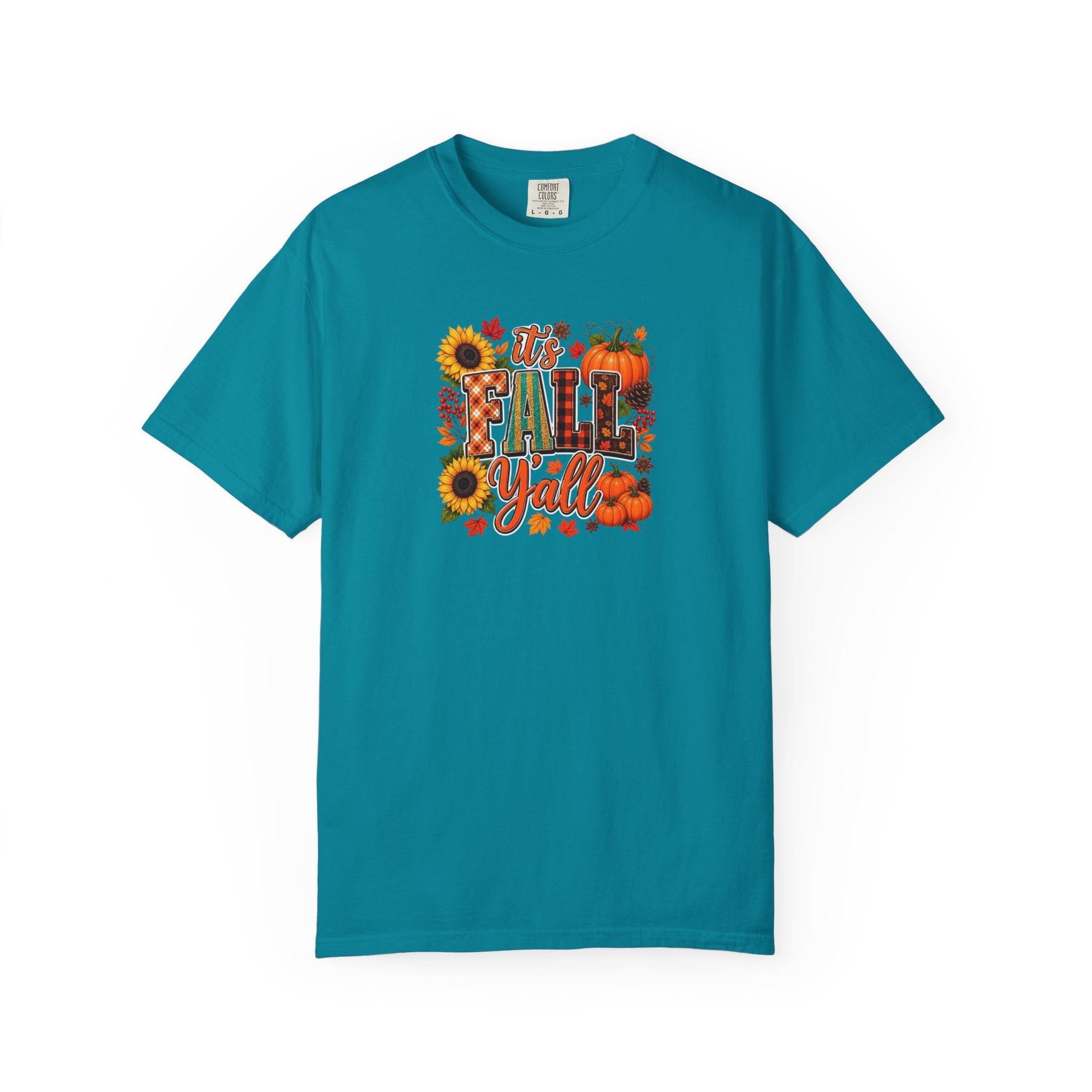 Fall Y'all T-Shirt — Autumn Pumpkin & Sunflower Graphic Tee