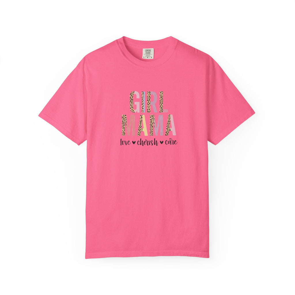 Girl Mama T-Shirt — Floral Leopard Print “Girl Mama” Graphic Tee (Love • Cherish • Cuddle)