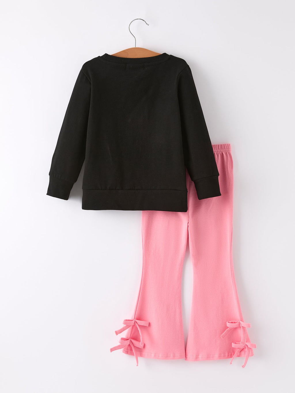 Girls Hocus Pocus Halloween Long Sleeve Top & Pink Flare Pants Outfit Set