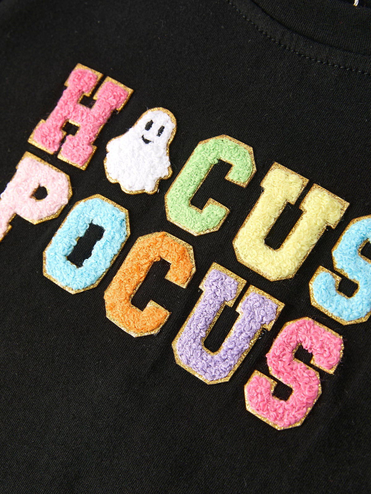 Girls Hocus Pocus Halloween Long Sleeve Top & Pink Flare Pants Outfit Set