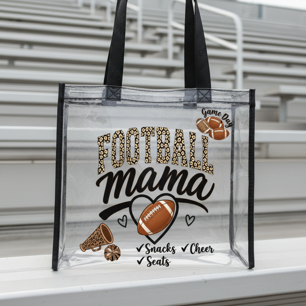 Clear Stadium Tote-Football Mama