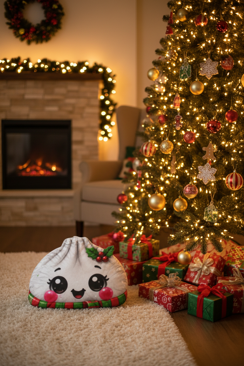 Kawaii Christmas Dumpling Shaped Pillow