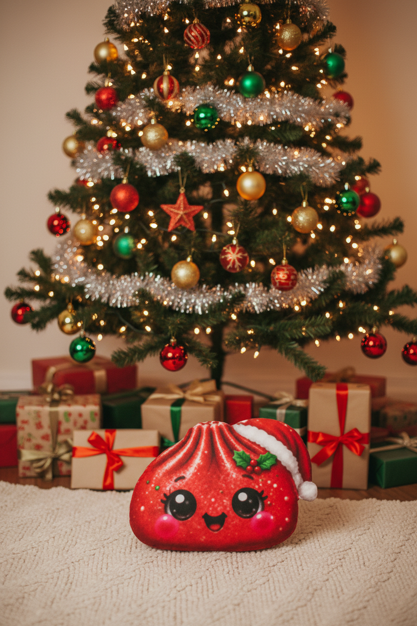 Kawaii Christmas Ornament Plush Pillow