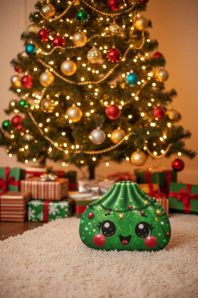 Cute Kawaii Christmas Tree Shaped Pillow