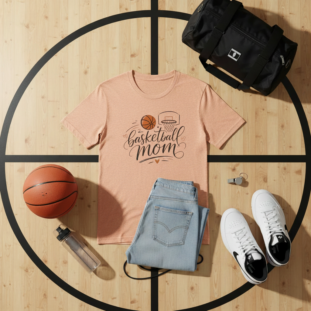 Cute Script Basketball Hoop Design