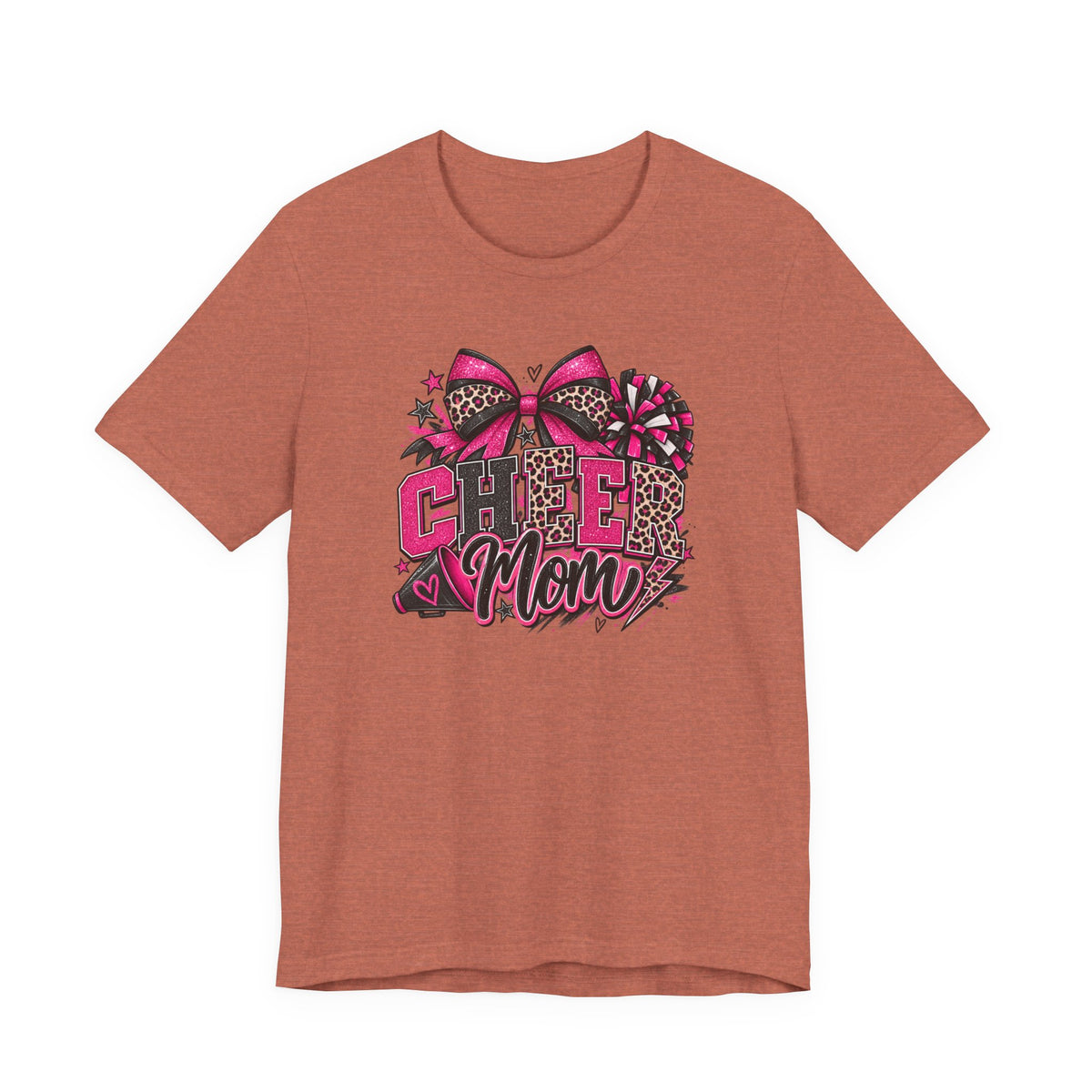 Pink Leopard Cheerleading Mom Tee