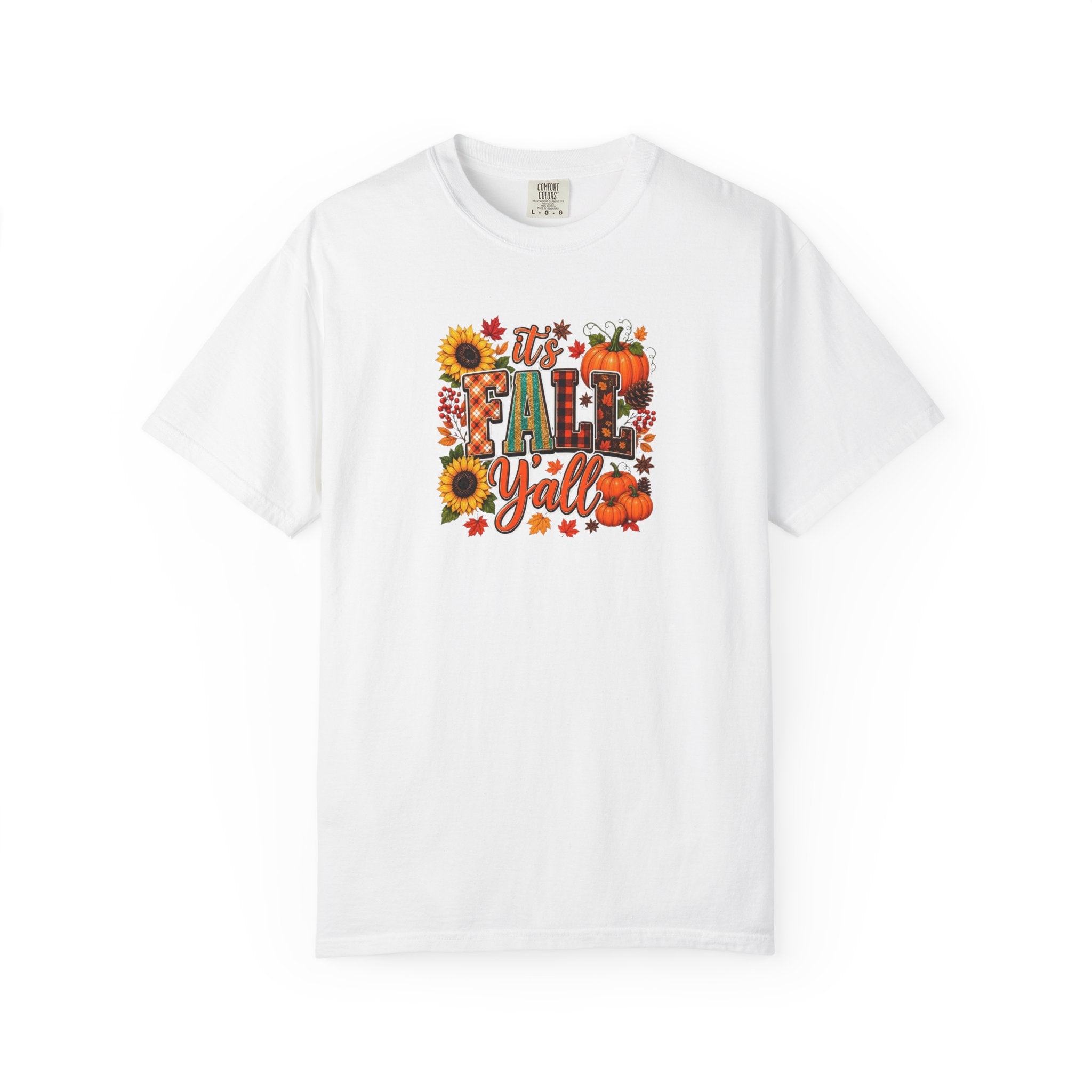 Fall Y'all T-Shirt — Autumn Pumpkin & Sunflower Graphic Tee