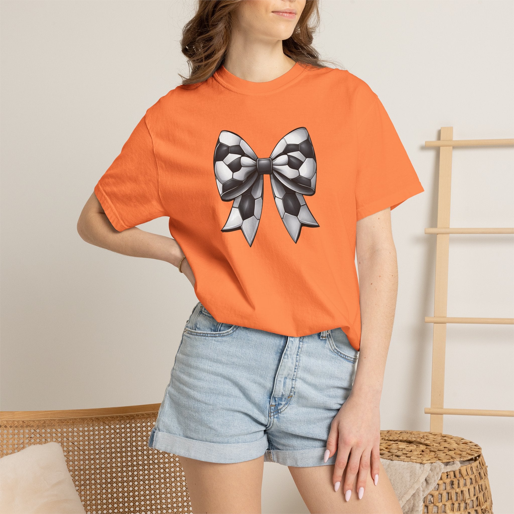 Checkerboard Bow T-Shirt — Monochrome Vintage Ribbon Graphic