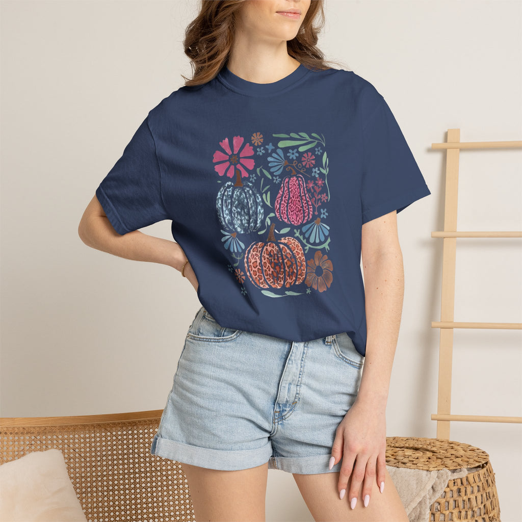 Autumn Floral Pumpkins T-Shirt