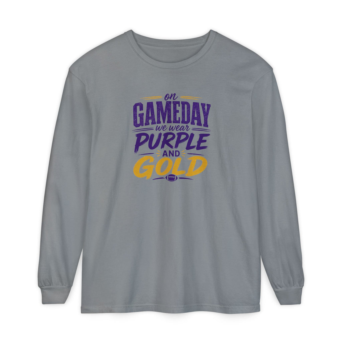 Gameday We Wear Purple and Gold Long Sleeve Tee