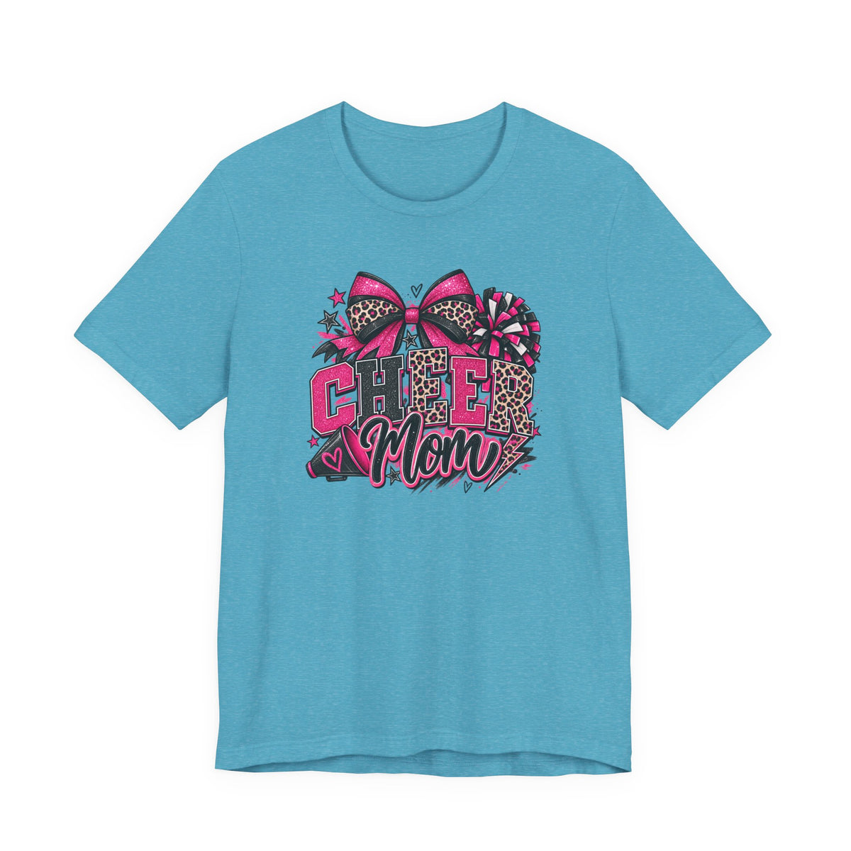 Pink Leopard Cheerleading Mom Tee