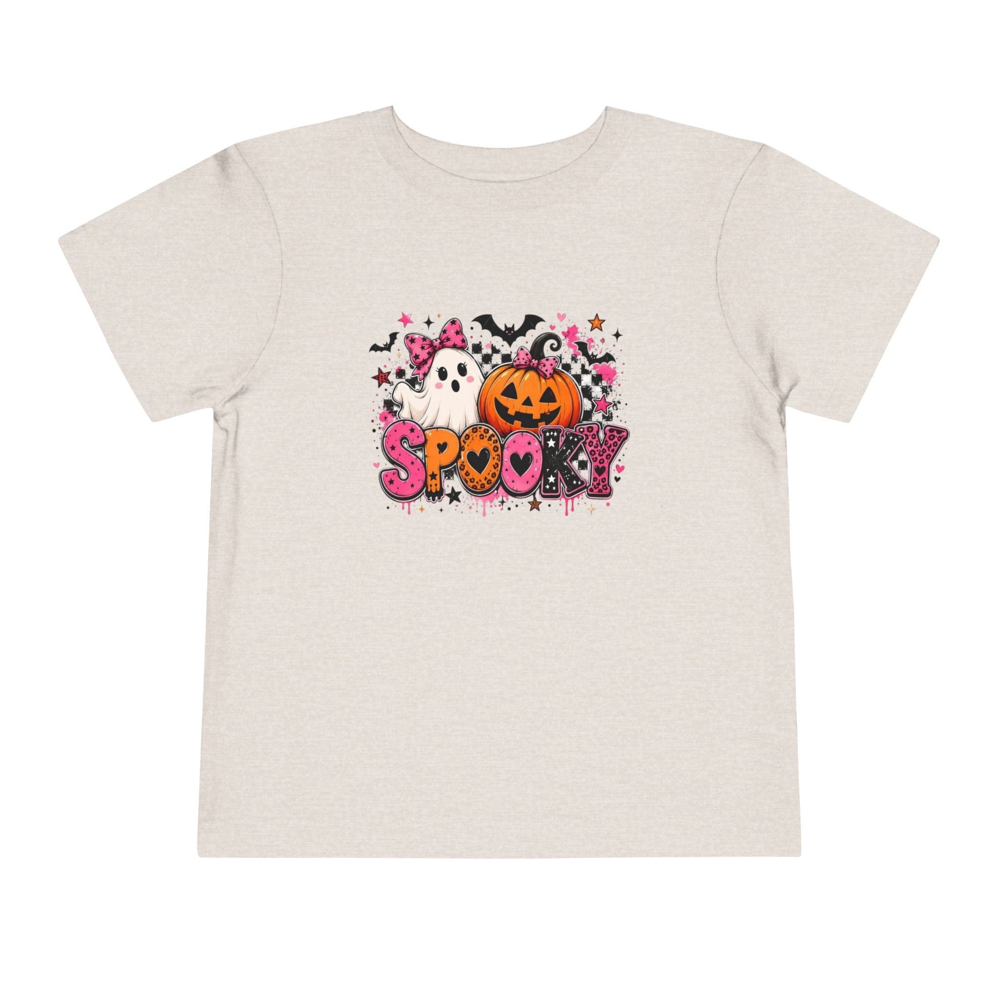 Toddler Tee — "Spooky" Halloween Ghost & Pumpkin Shirt