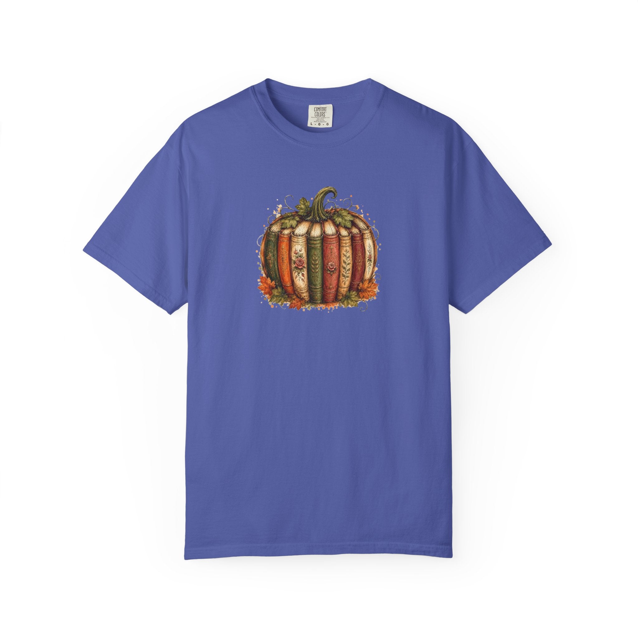 Vintage Fall Pumpkin Book Graphic T-Shirt