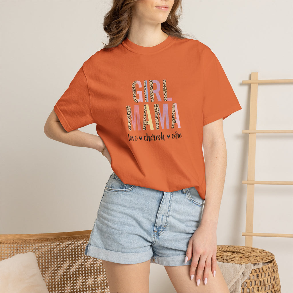 Girl Mama T-Shirt — Floral Leopard Print “Girl Mama” Graphic Tee (Love • Cherish • Cuddle)